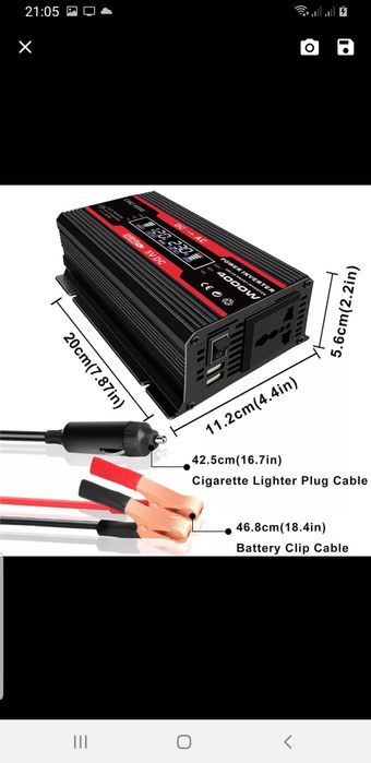 4000 Вт модифицированный синусоидальный инвертор 12 В 220В