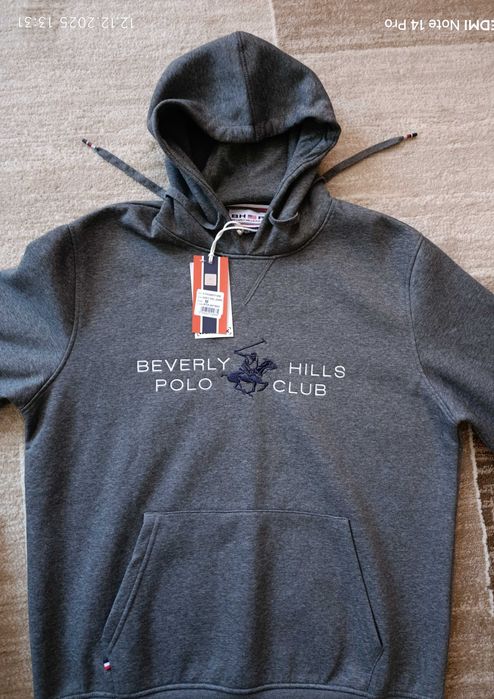 Nowa bluza Polo Club męska z kapturem szara.Polo club.