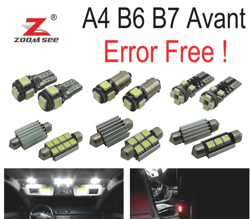 KIT COMPLETO DE 23 LÂMPADAS LED INTERIOR AUDI A4 S4 RS4 B6 B7 QUATTRO AVANT 02-08