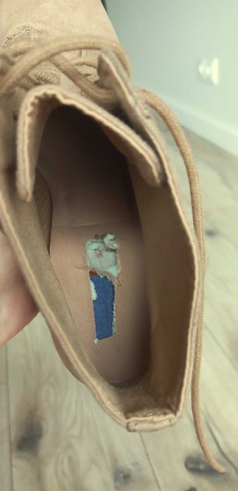 NOWE beżowe lity botki na platformie H&M 39