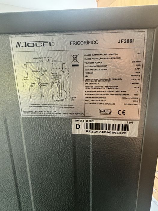 Frigorífico Jocel – Bom estado – A funcionar perfeitamente