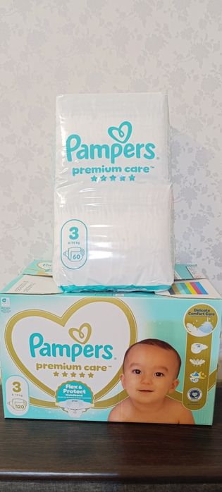 Підгузки, памперси дитячі Pampers premium care 3 розмір,  6-10 кг,  60 шт, нова упаковка, 700 грн