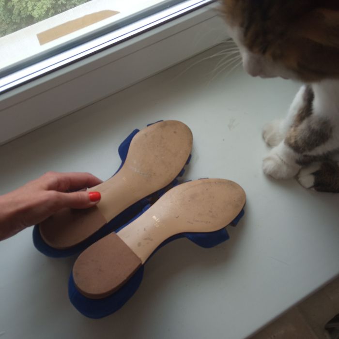 Замшевые босоножки, размер 38 (натуральный, мягкий замш)