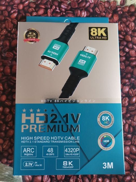 Кабель HDMI-HDMI Ver.2.1‼️1.5м 3.0м 3D 48Gbps 8K ULTRA HD 7680