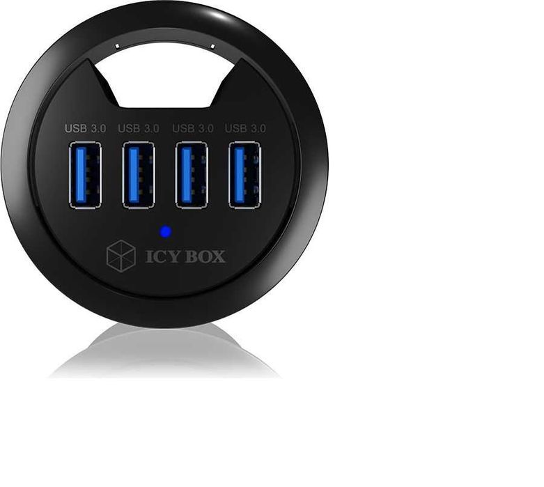 IcyBox Koncentrator biurkowy Hub 4xUSB 3.0 do biurka kabel 120 cm