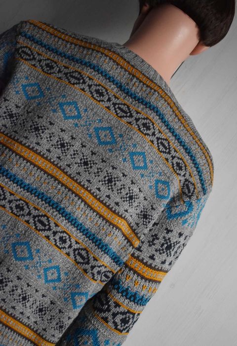 Sweter L casual wzory męski Vailent wełniany wygodny wzorzysty swetere