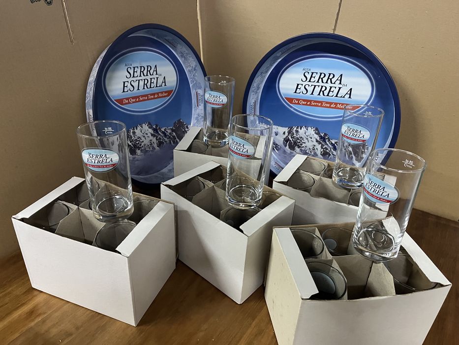 Bandejas e copos Conjunto Serra da Estrela NOVO