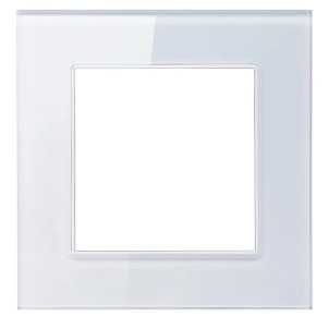 Ramka gniazda elektrycznego białe szkło 86*86 mm
