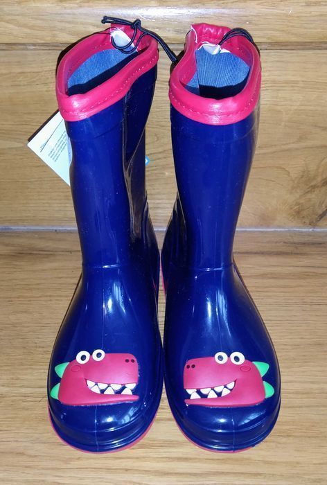 Buty kalosze chłopięce, gumowce dinozaur 28