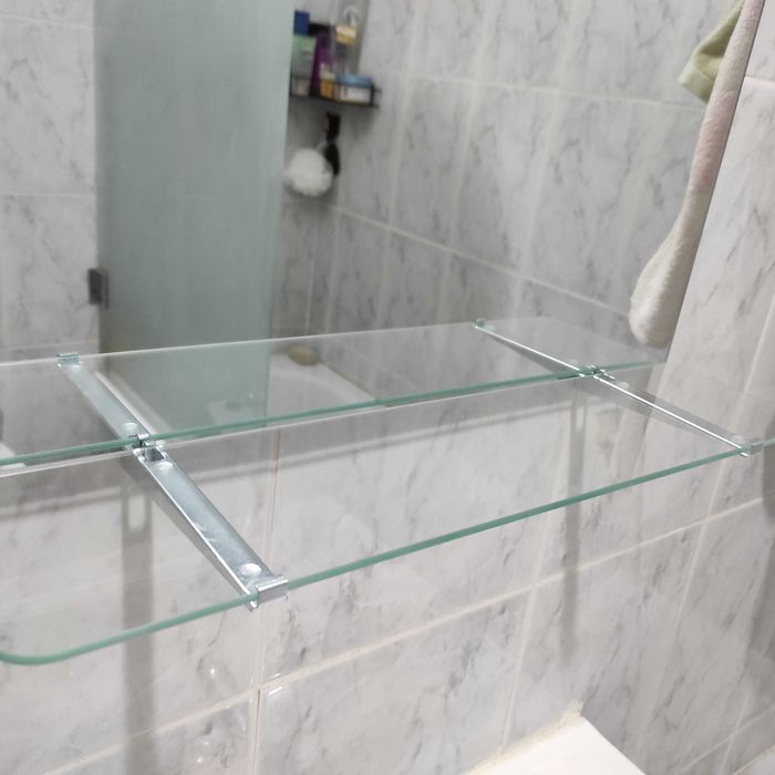 LED-Illuminated Wall-Mounted Toilet Mirror with Shelf64584701893379121