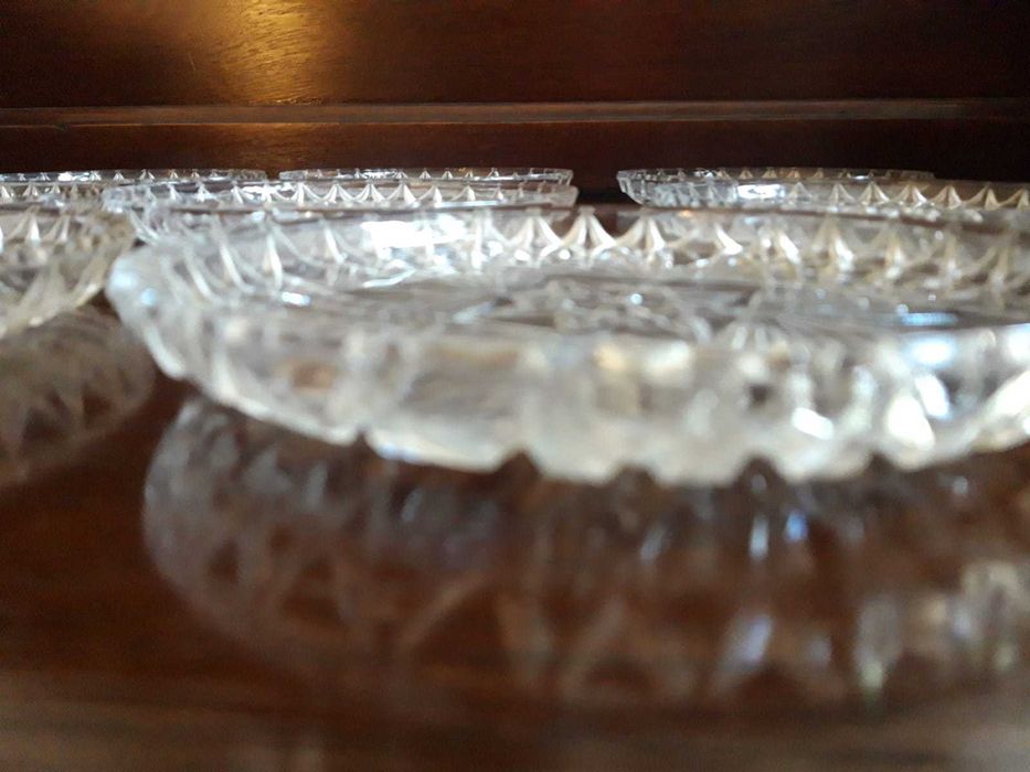 Komplet 7 krysztalowych talerzyków deserowych