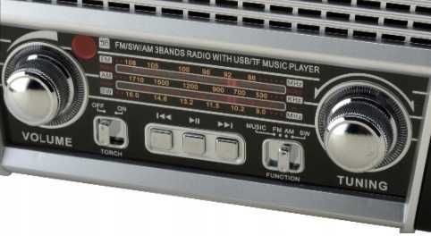 RADIO SOLARNE przenośne retro na akumulator Bluetooth FM AM SW SD USB