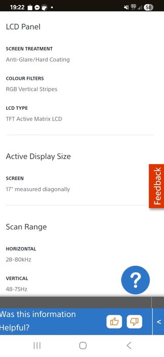 Monitor LCD SONY SDM-S71  używany sprawny 17' 17cali