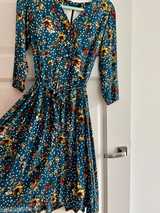 MARIE ZELIE piękna sukienka w kwiatki XS