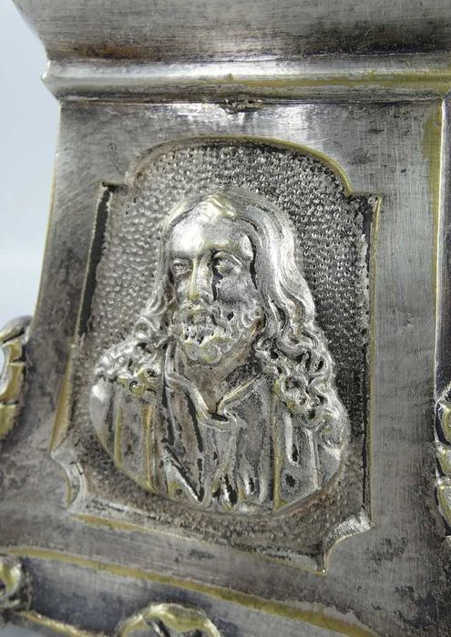 LICHTARZ świecznik mosiądz Jezus Maryja Serce Jezusa 50 cm