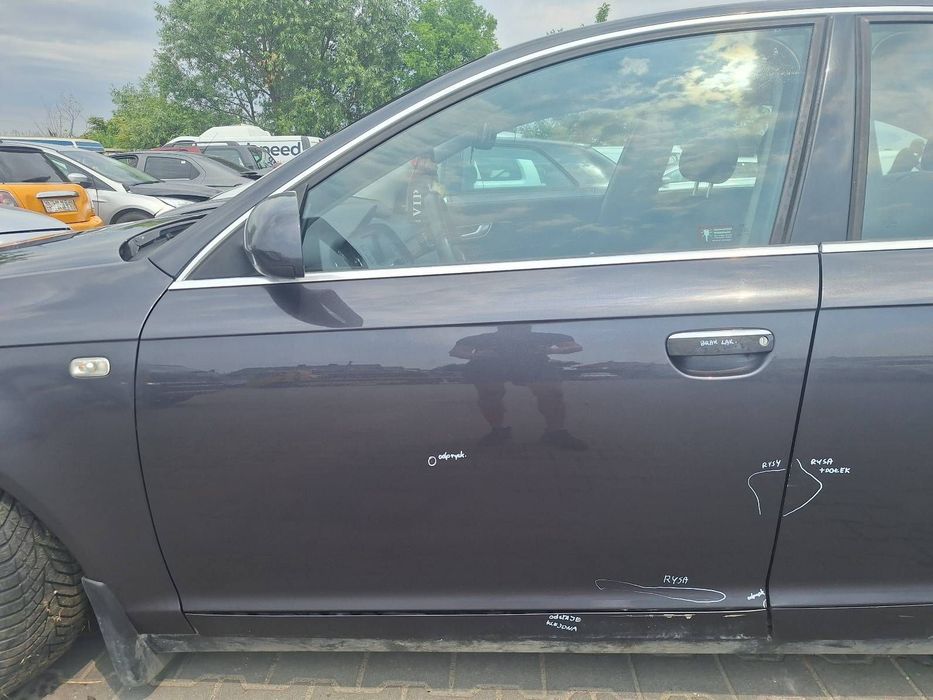 DRZWI KOMPLETNE LEWY PRZÓD + LUSTERKO AUDI A6 C6 LZ7Q
