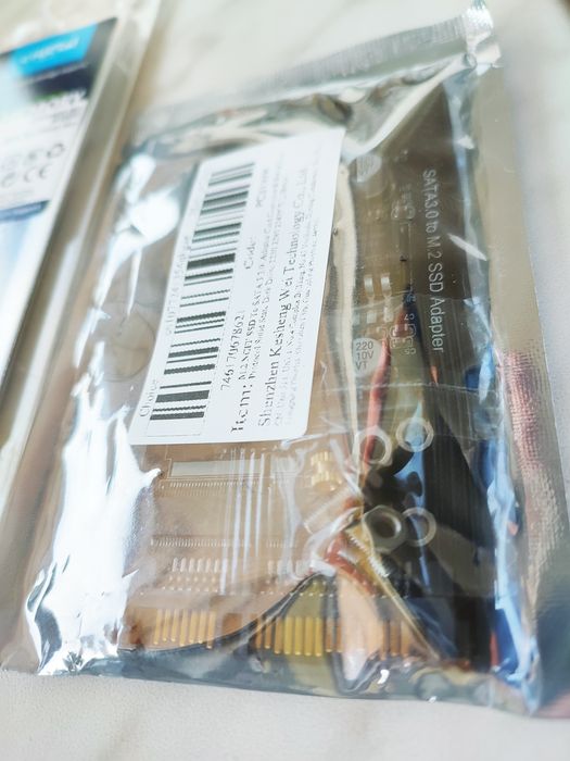 Dysk SSD Crucial MX500 500GB m.2 SATA + adapter m.2 SATA na SATA III.