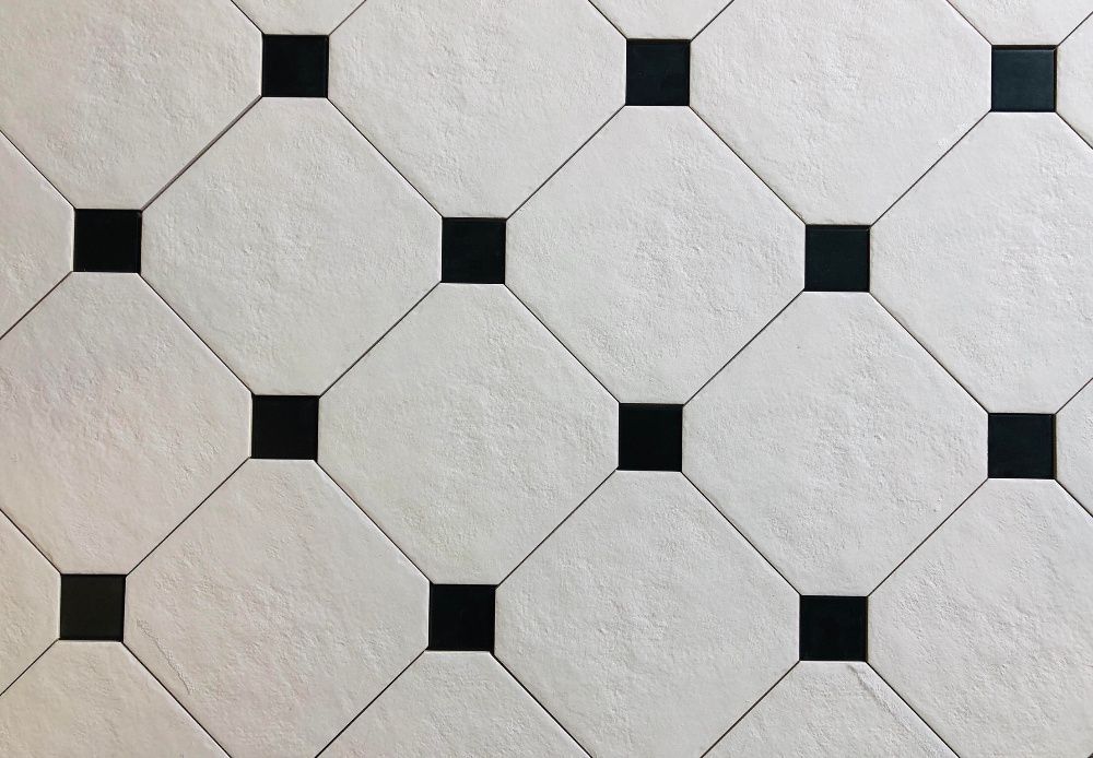 Plytki czarno białe 20x20 MODERN OCTAGON Str. podłogowe Ośmiokątne