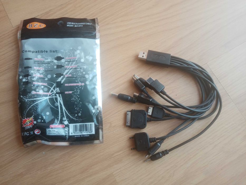 NOWY kabel USB do telefonów 10w1  ( starsze modele )