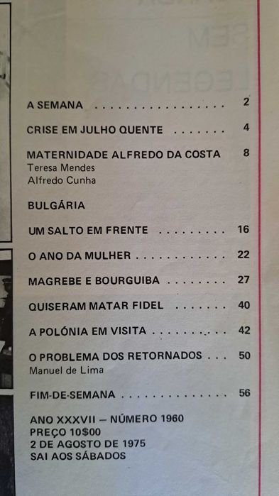 Revista "O Século Ilustrado"  02 de Agosto de 1975