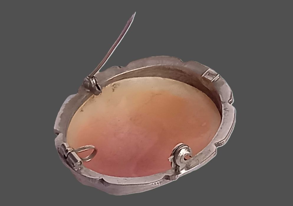 Piękna kamea, wisior/brosza, srebro "800" i markazyty, pocz. XX w.