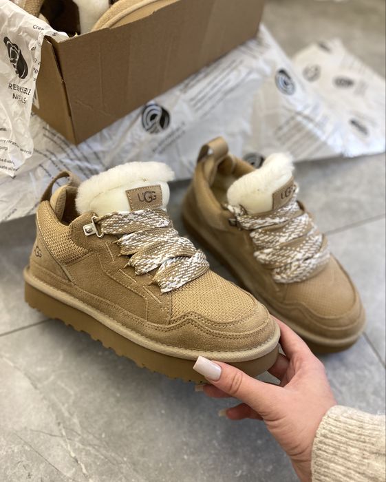 Жіночі зимові уги кеди ugg Lowmel biege беж / чорні