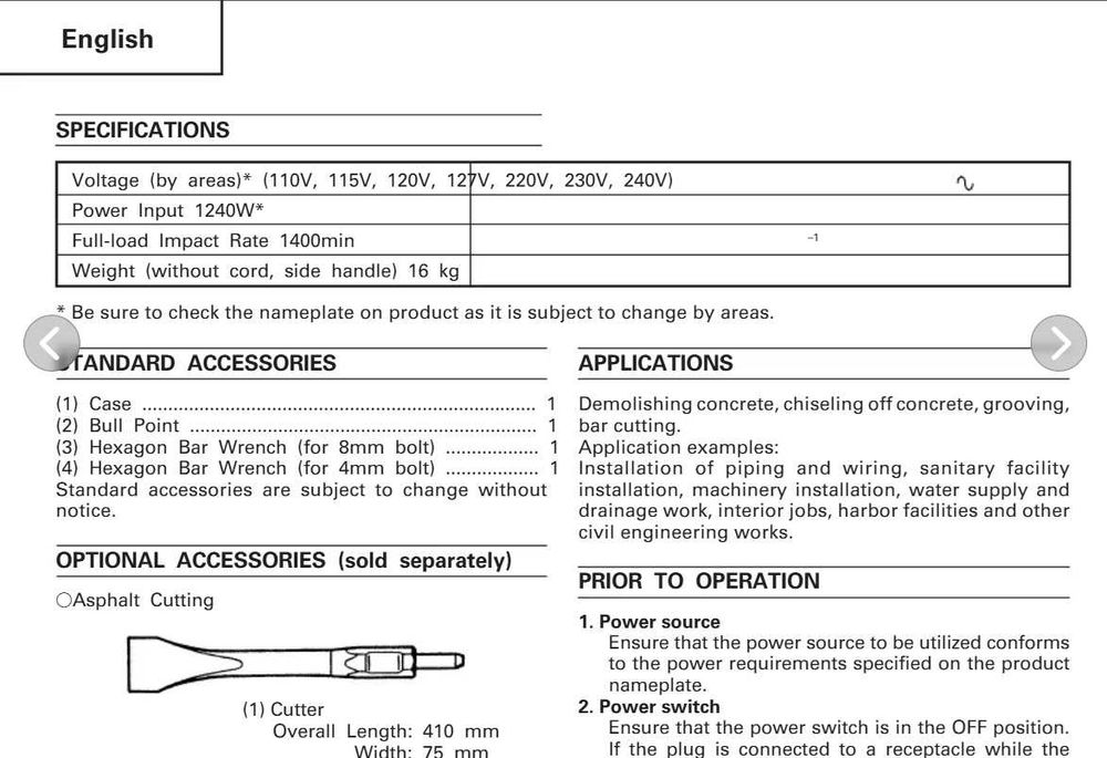 Martelo demolidor Hitachi Hikoki H 65SB 1240 W profissional