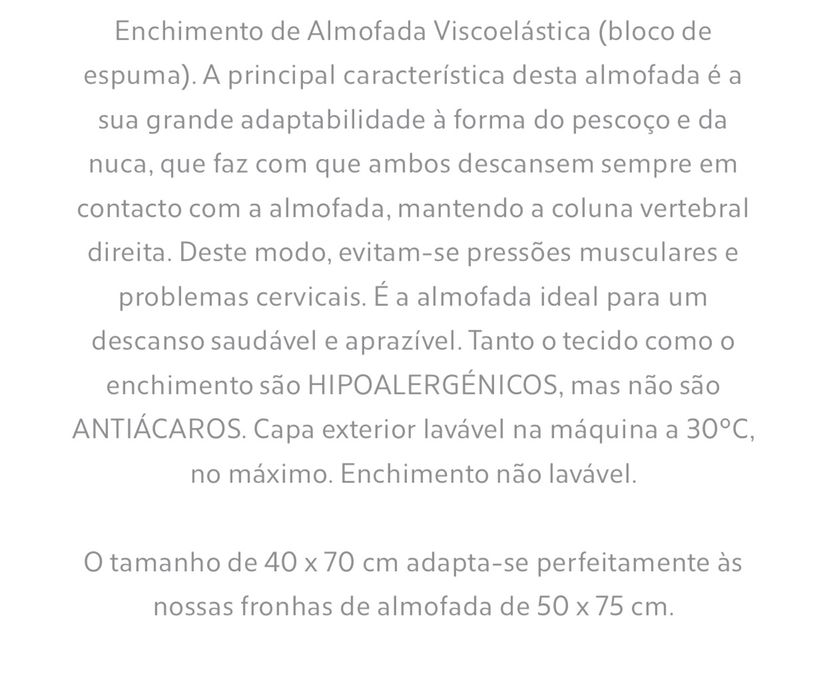 ALMOFADA VISCOELÁSTICA Zara Home NOVO