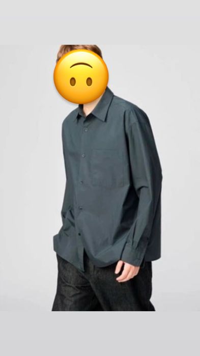 Чоловіча чорна рубашка з довгим рукавом L-XL розмір