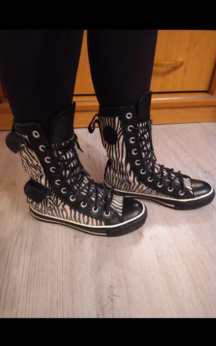 buty czarno biale converse all star 35 zebra