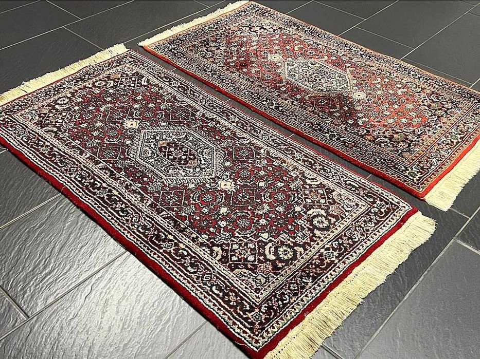 2 tapetes PERSAS BIDJAR, Lã s/Algodão, manuais, 135x67 cm / 130x70 cm