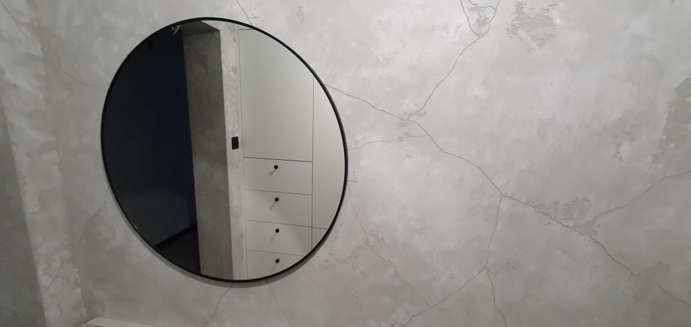 Excellent Virro lustro okrągłe 80 cm czarny mat