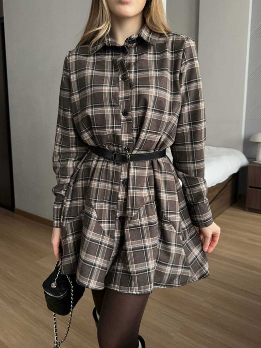сукня-сорочка з фланелі (ремінь у комплекті) платье рубашка