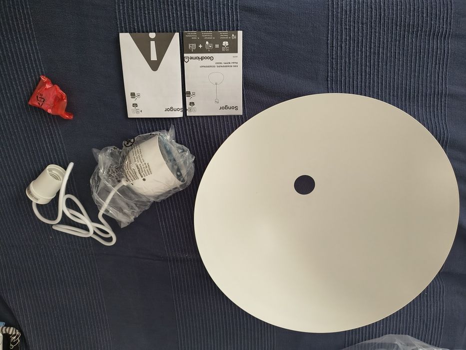 Lampa wisząca sufitowa kuchenna biała Songor 38 cm