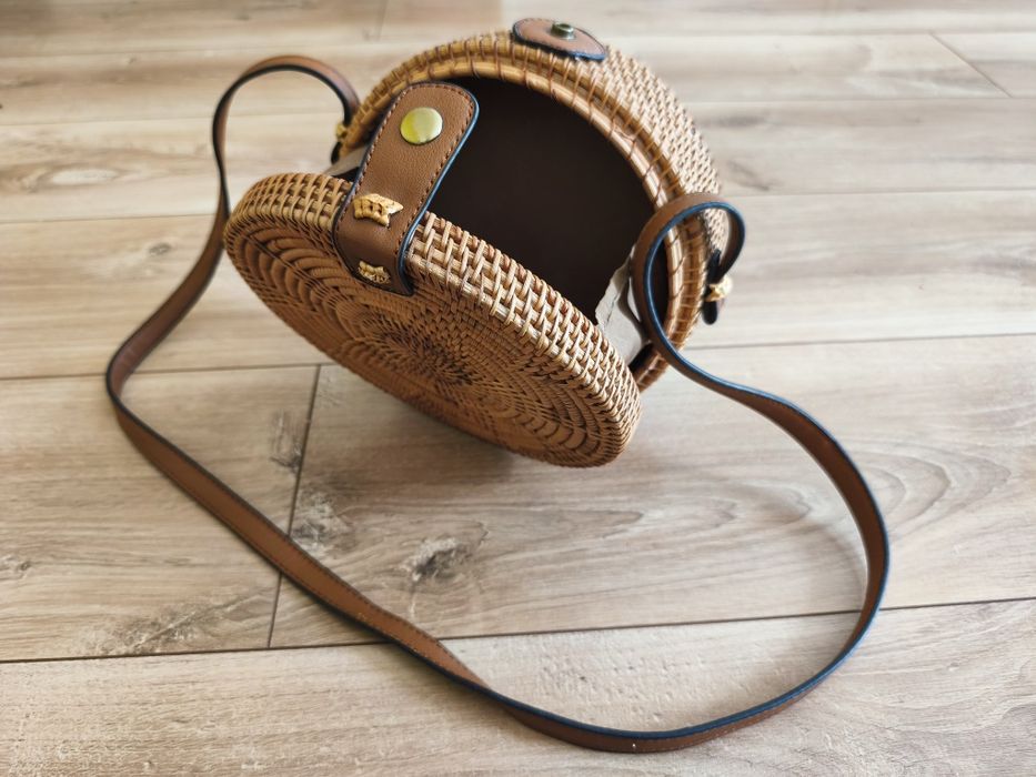 Torebka słomkowa okrągla