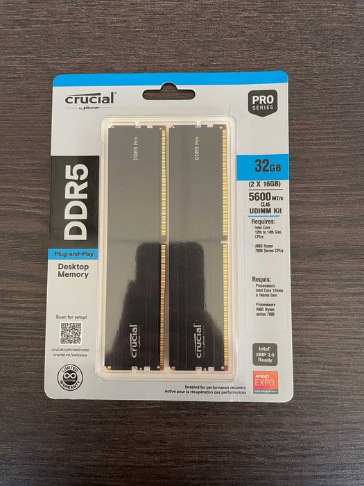 Memoria Ram DDR5 Crucial Pro 32GB (2x16) 5600mhz (NOVAS)