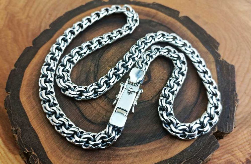 Срібний ланцюг Бісмарк. Серебряная цепочка Бисмарк толстая цепь 925