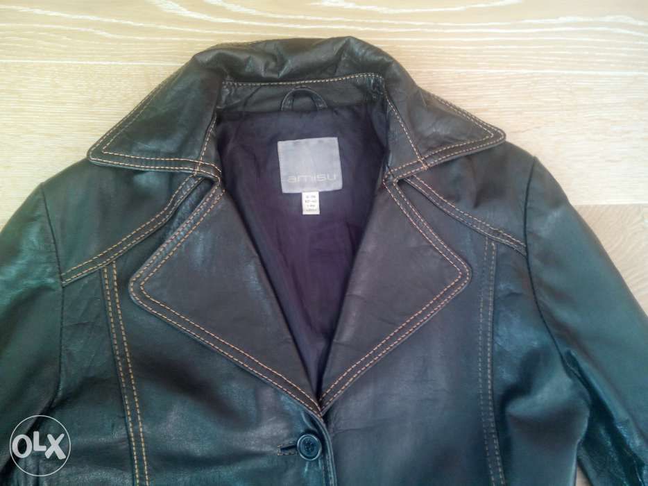 Płaszcz czarny AMISU skóra naturalna roz.M/38