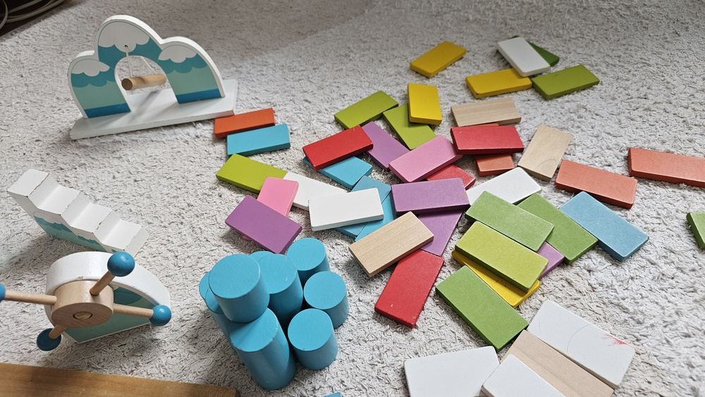 Klocki drewniane edukacyjne domino