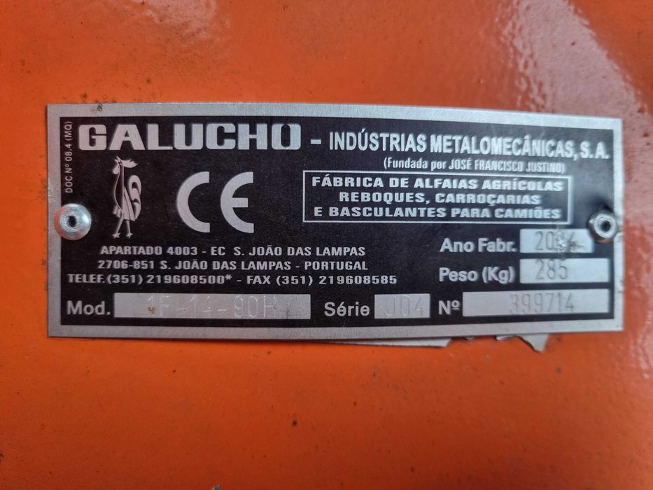 Charrua hidráulica Galucho 1 Ferro- 14 Polegadas