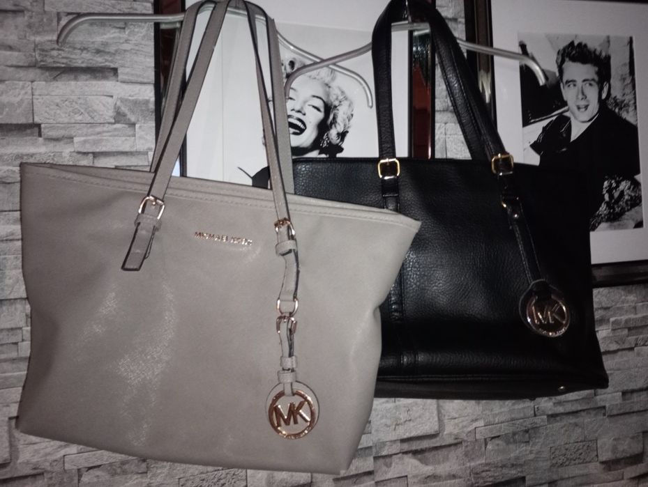 Zestaw torebka damska  torba A4 Mk Michael Kors szara czarna duża tani