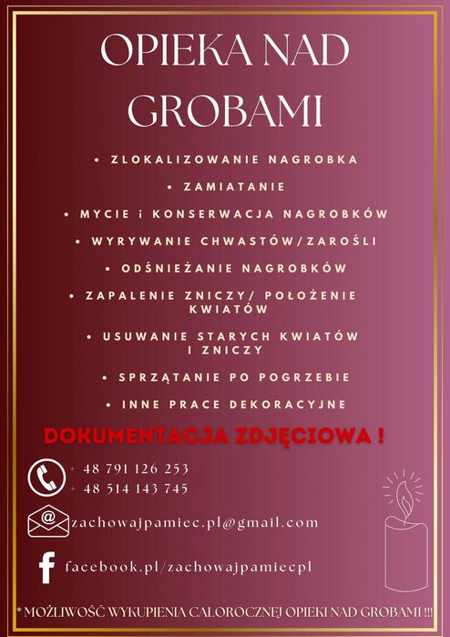 MYCIE I SPRZĄTANIE GROBÓW – zadbaj o miejsce pamięci