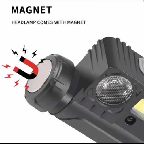 Ліхтар налобний акумуляторний з датчиком руху та червоним світлом