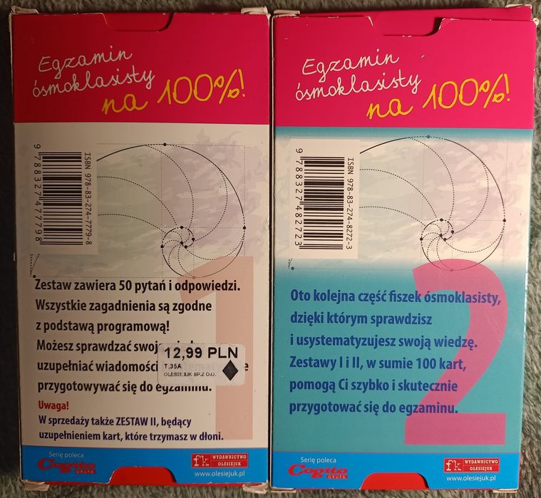 zestaw fiszek z matematyki