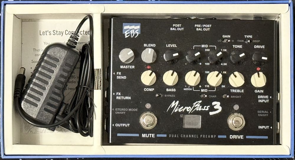 Preamp EBS MicroBass 3 analogowy do gitary basowej