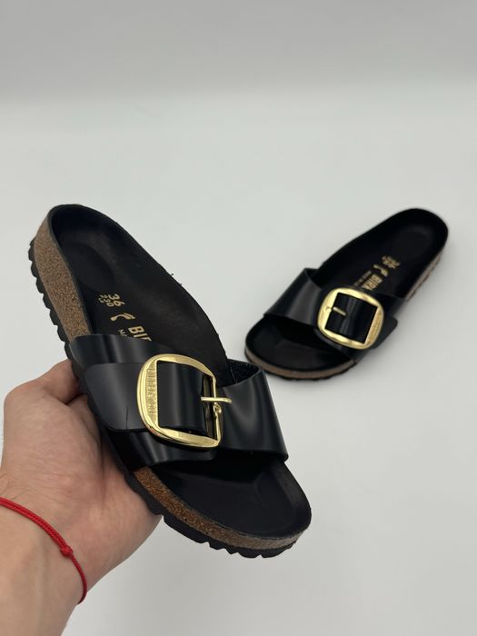 Birkenstock Arizona Big Buckle czarne klapki skórzane | EU 36 | 23 cm