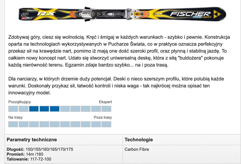 Narty Fischer RX Pure Heat 175 cm