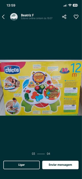 Mesa palavras Chicco Português e Inglês, Andarilho e mesa Noddy