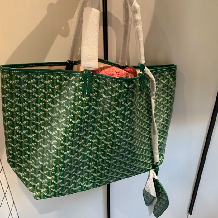 Duża torebka na ramię damska Goyard klasyczna zielona
