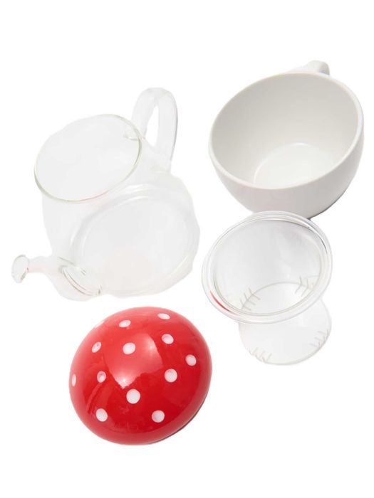 Ceramiczny kubek 300 ml szklany dzbanek muchomorek kolekcja Pepco